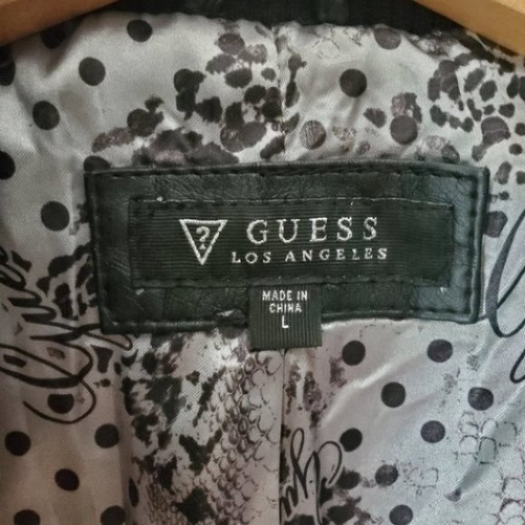 Guess Faux Leather Jacket Black L - Picture 7 of 7
